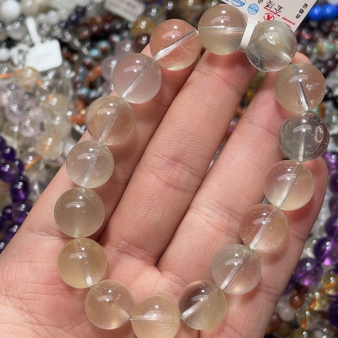 水晶手链未镶嵌金缕兔毛13.5