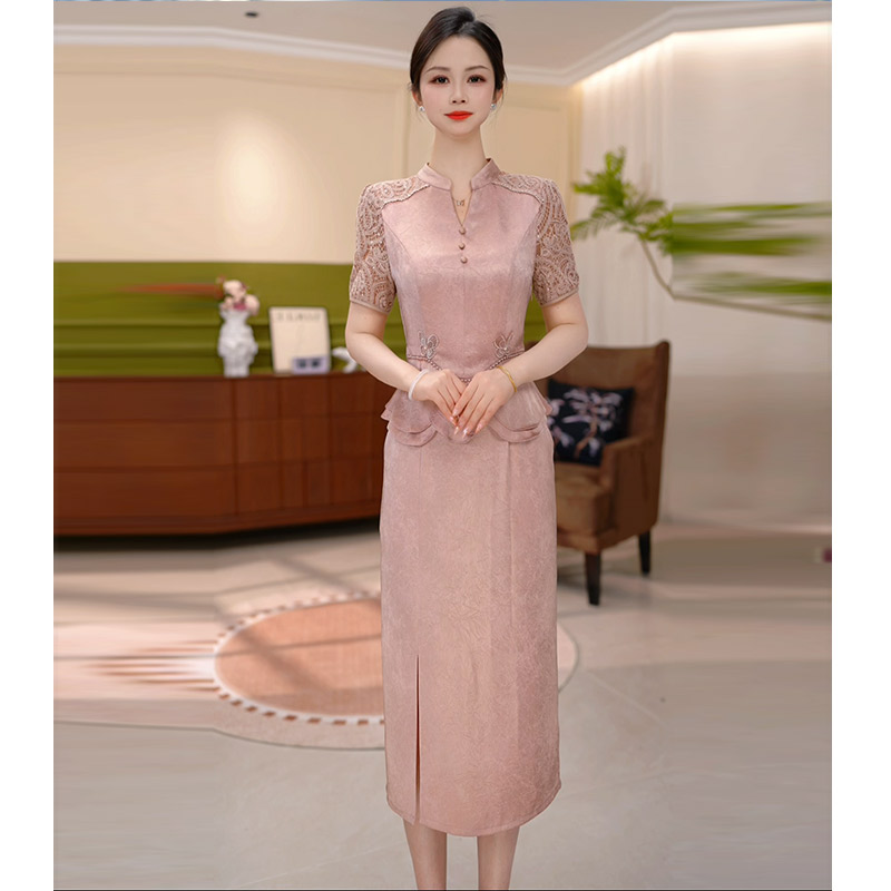 JG-25280CX新款2025年夏季时尚气质优雅显瘦假两件连衣裙 M-4XL