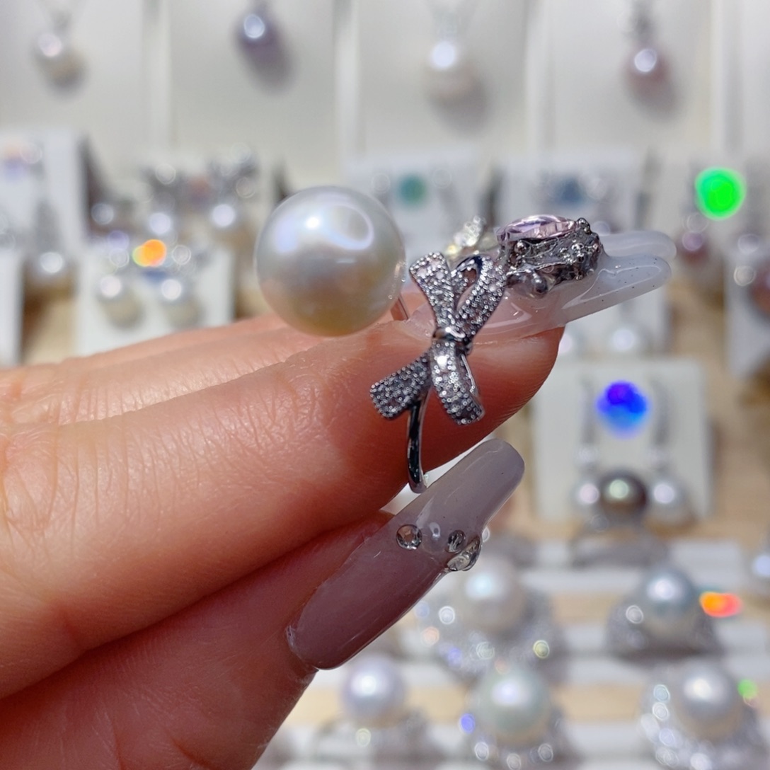 淡水珍珠戒指合金