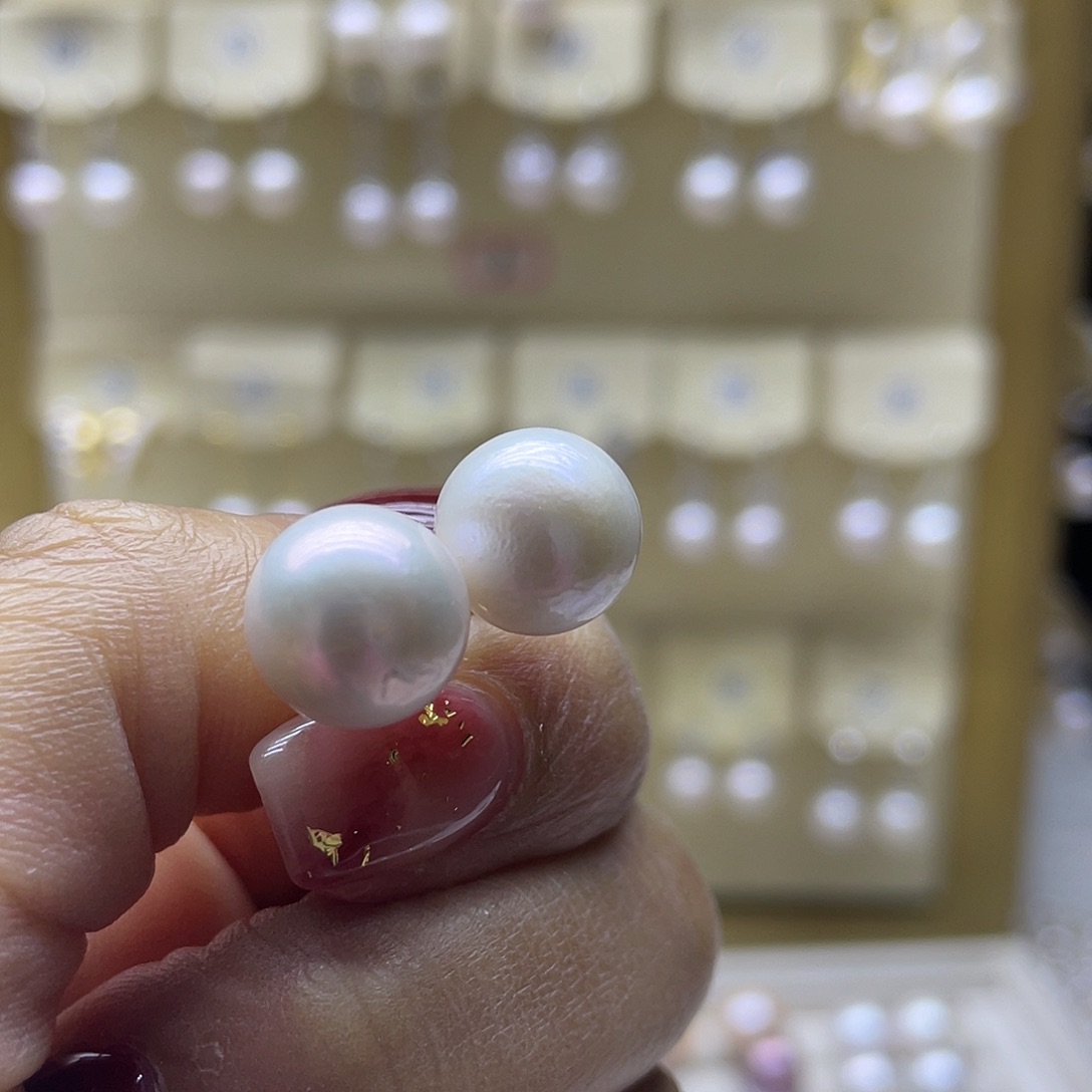 淡水珍珠耳饰银S925镶嵌