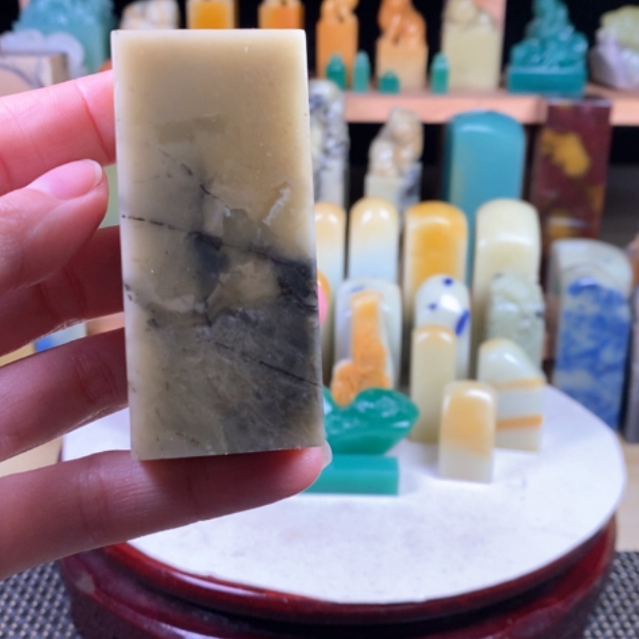 【闪购商品】青田石国*国封门墨韵菜花黄……