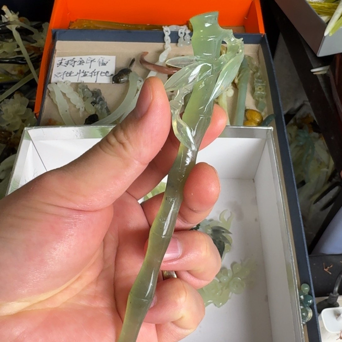 岫玉发饰未镶嵌明君玉簪就是好看