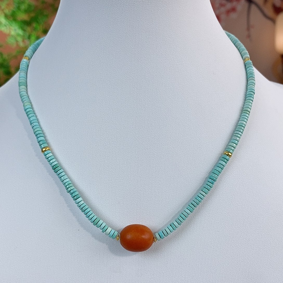 绿松石珠宝奇石18K金镶嵌