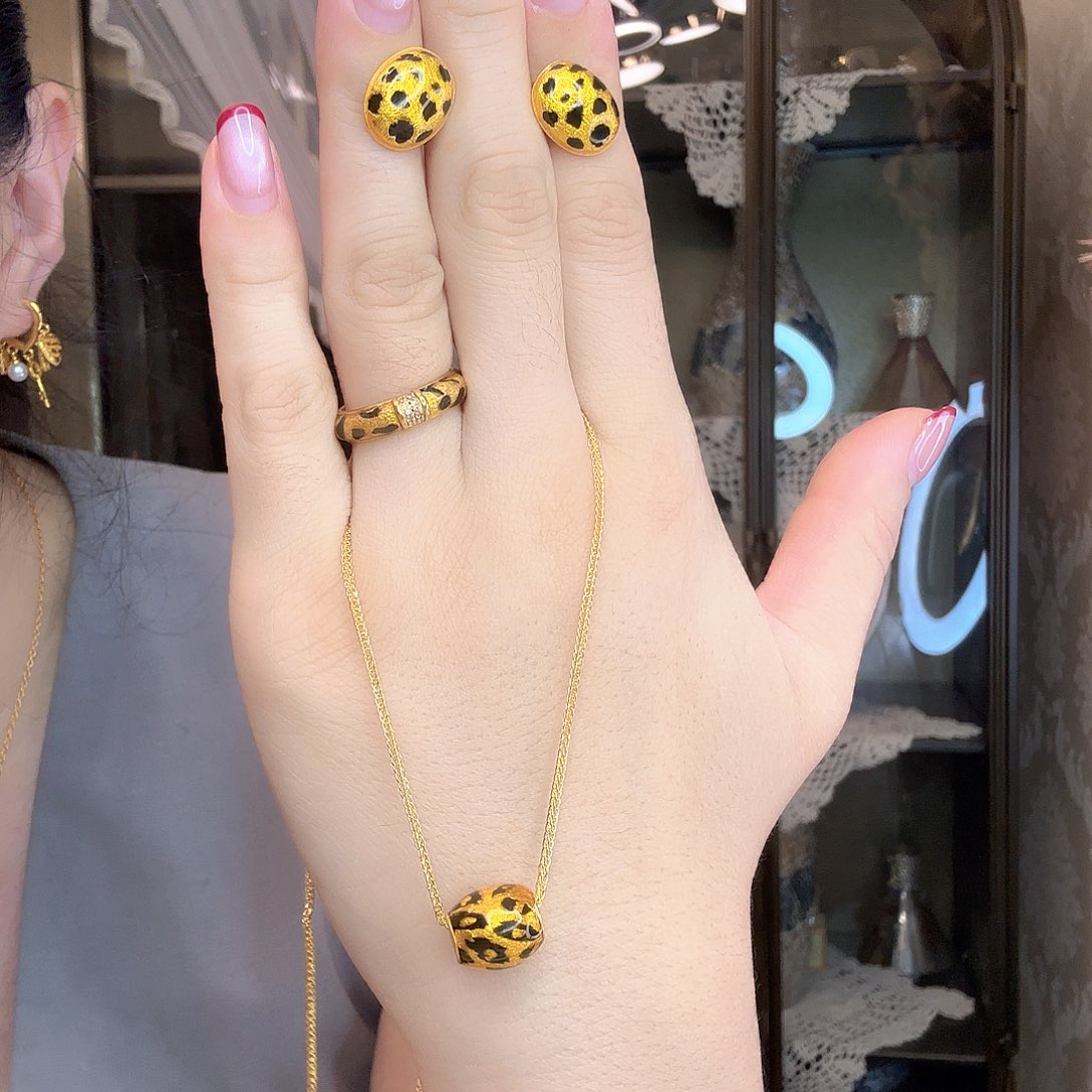 花岗石纯铜锡合金纯铜豹纹套装三件套