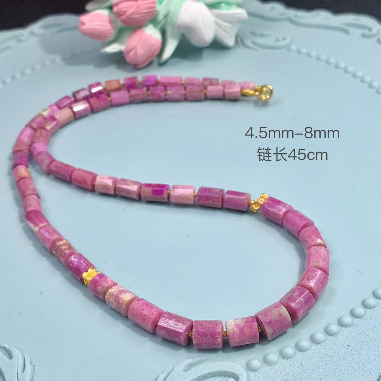 长奕丨18K金镶舒俱来八棱项链4.5~8mm/K01138