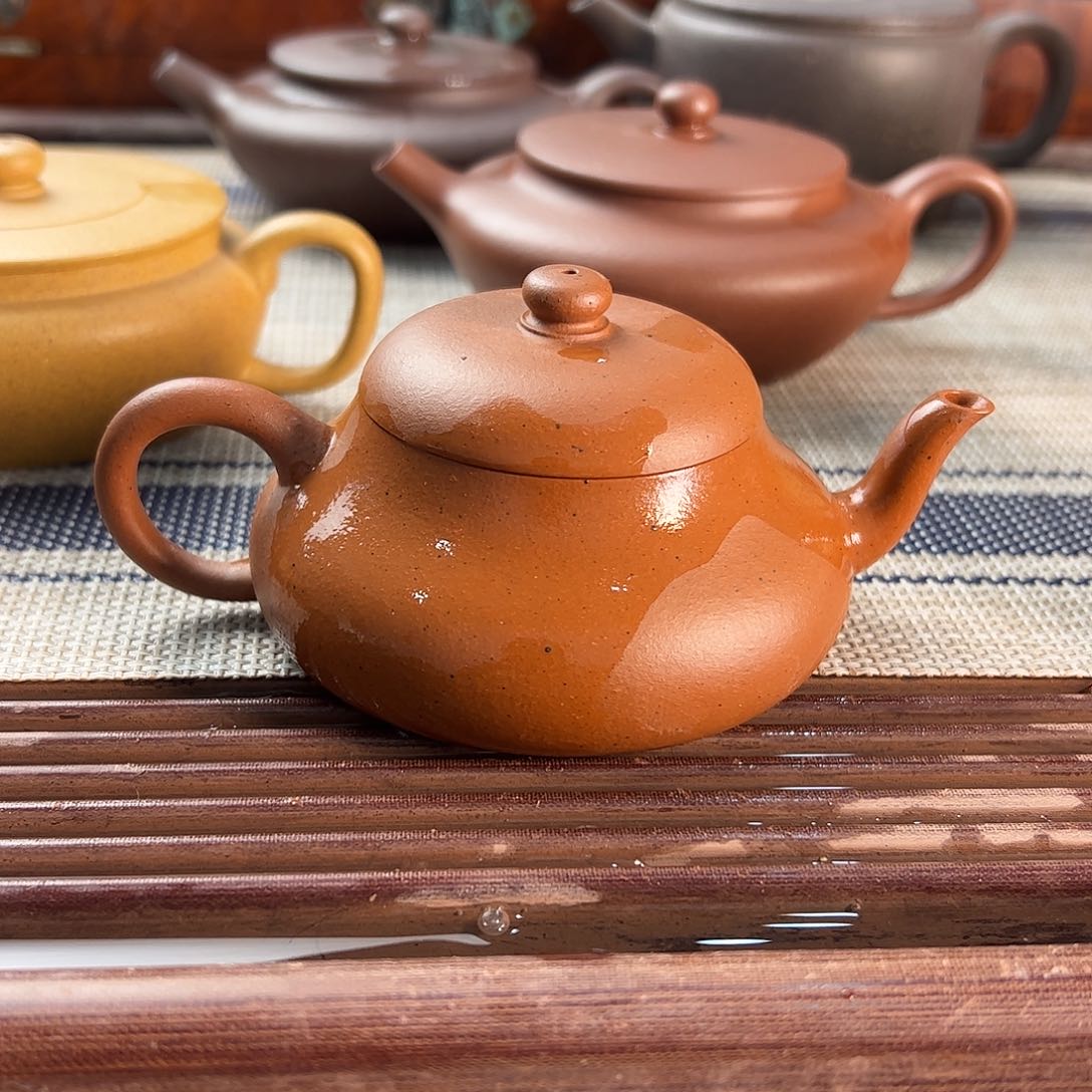 紫砂茶壶黄龙山老红泥