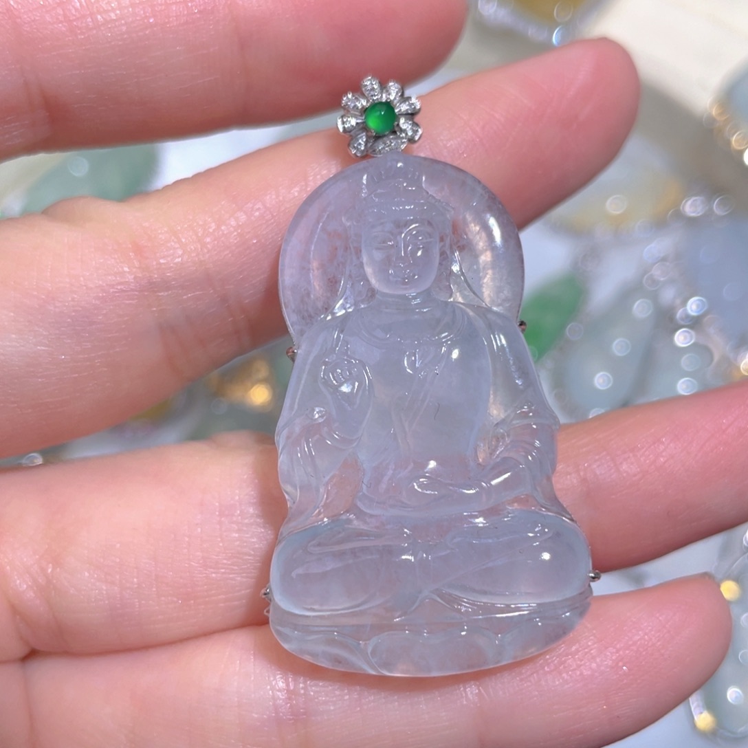 翡翠颈饰18K金镶嵌翡翠