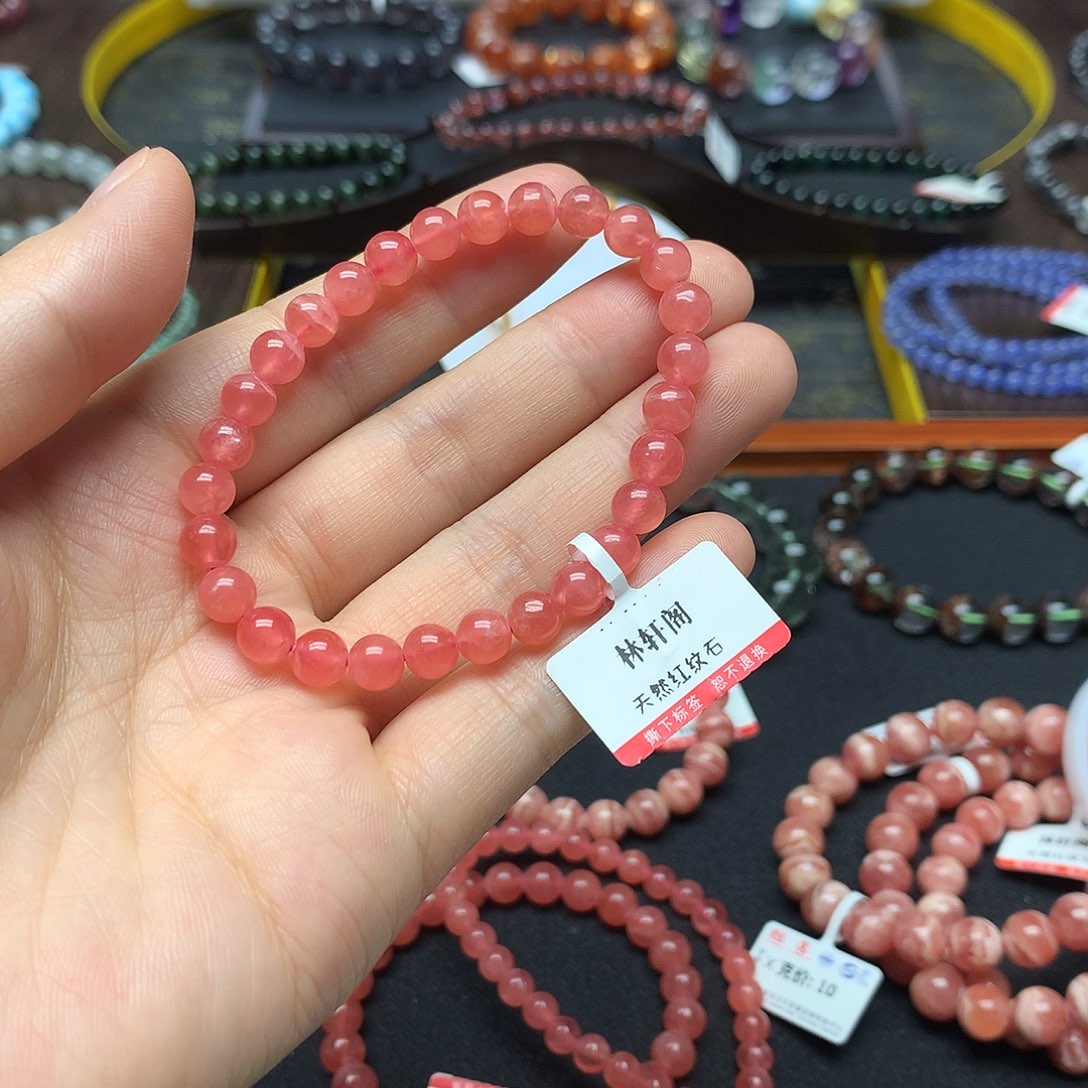 菱锰矿（红纹石）手链未镶嵌吾****a手链