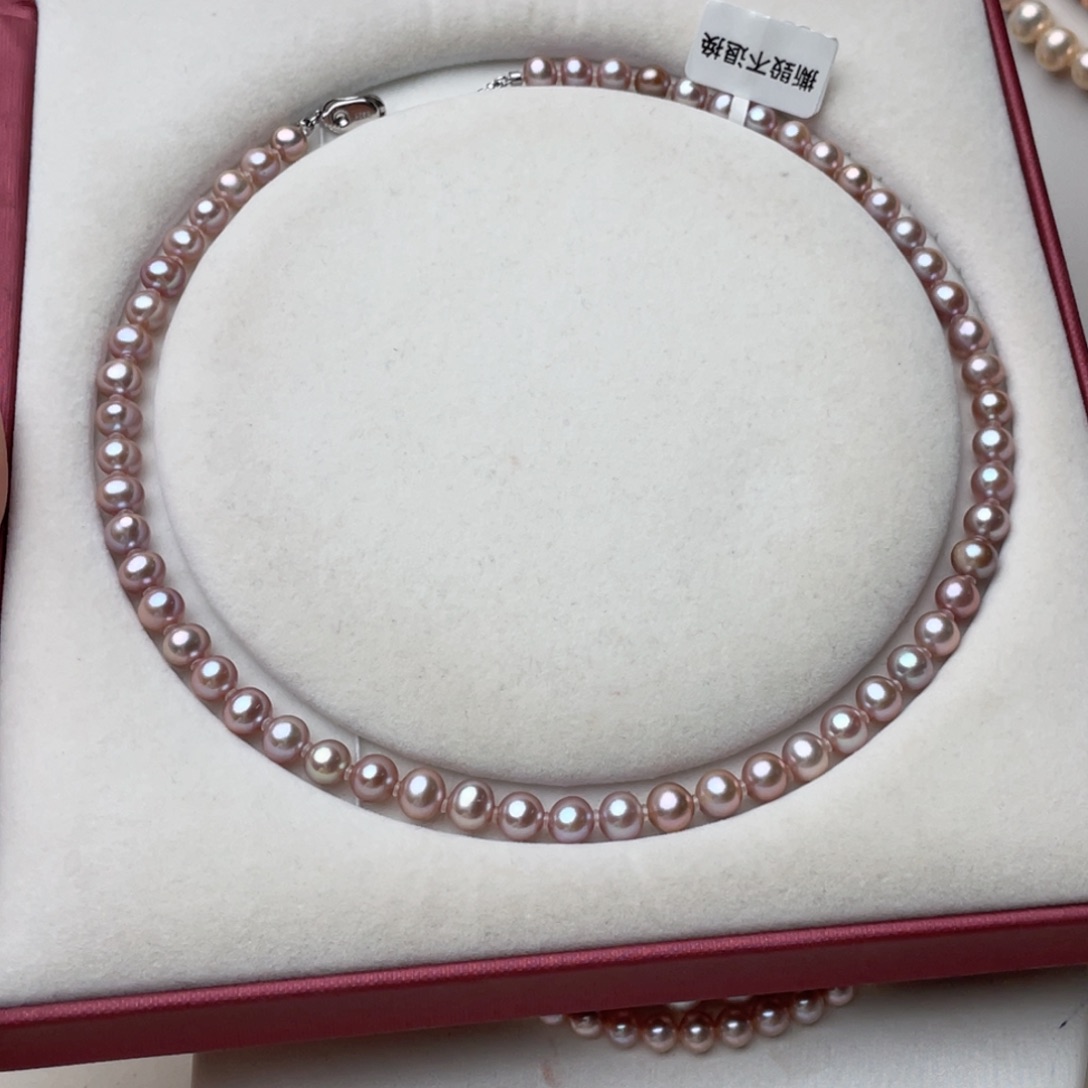 颈饰银S925镶嵌淡水珍珠7-8