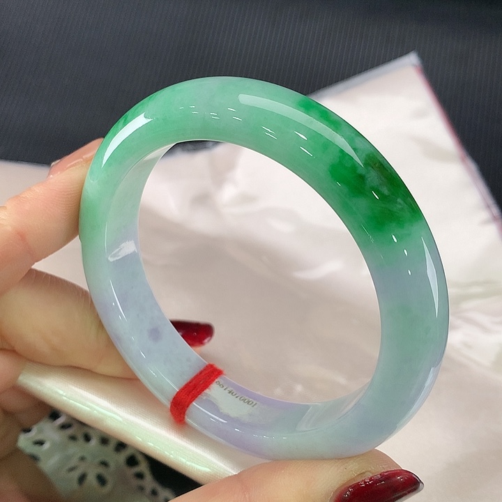 翡翠手镯未镶嵌古*正圈57