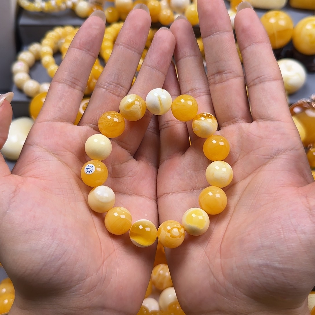 琥珀珠宝奇石未镶嵌14mm