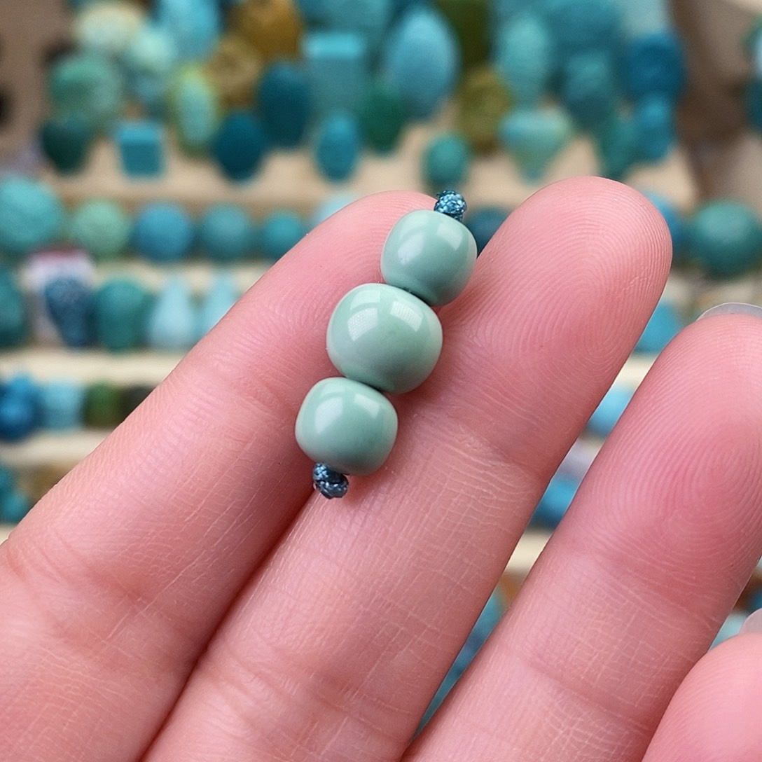 绿松石珠宝奇石未镶嵌8mm