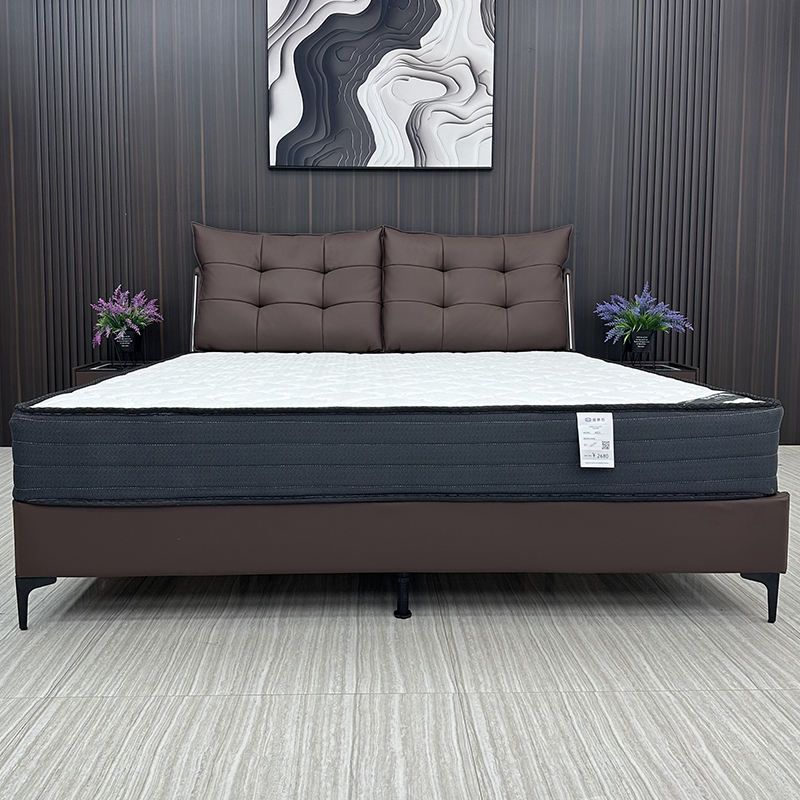 意式轻奢极简储物床软包床1.5x2.0米1.8x2.0米感应灯带双人床轻奢