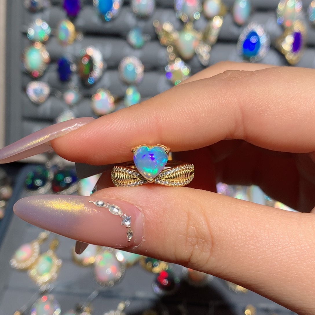 欧泊t欧泊戒指银S925镶嵌