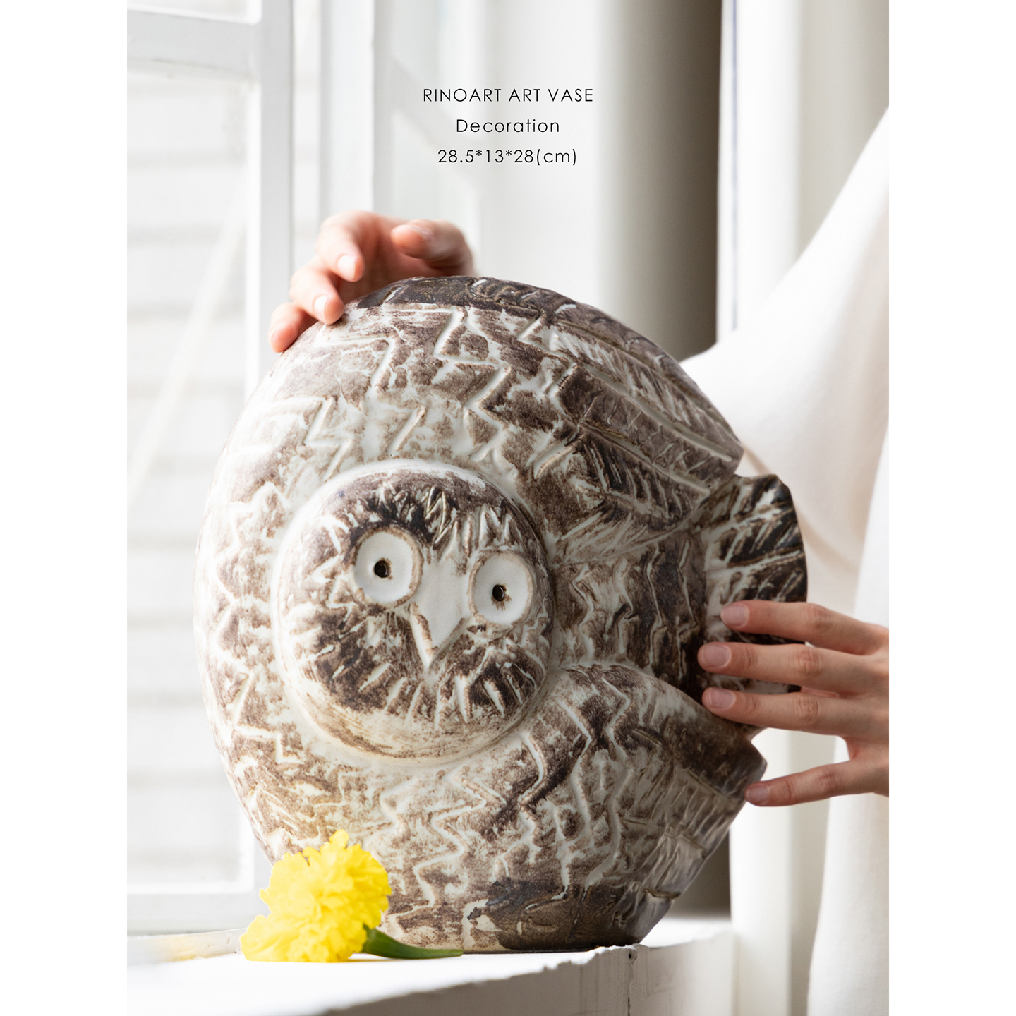 若奈家居 Picasso艺术收藏！好运猫头鹰景德镇手工毕加索手绘花瓶