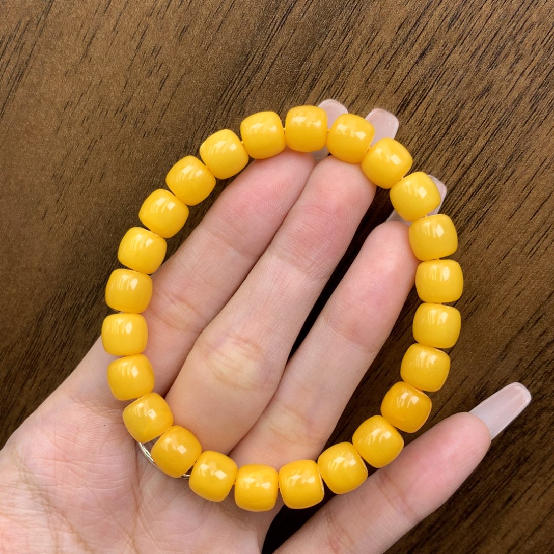 琥珀未镶嵌珠宝奇石8.5 全品满蜡鸡油黄