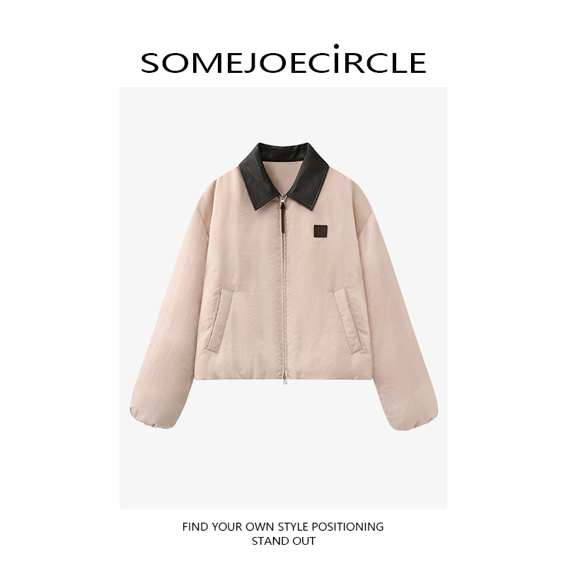 【DZ】SOMEJOECIRCLE【羽绒服】新款拼接翻领高颜值羽绒外套女V7929