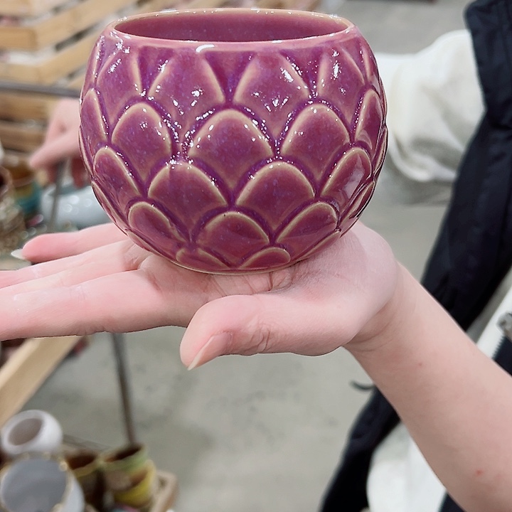 有孔.凑满10元发货多肉陶瓷花盆！