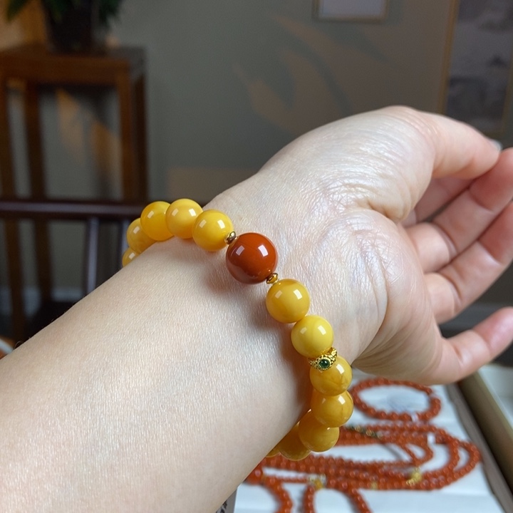 琥珀手链未镶嵌蜜蜡手串10