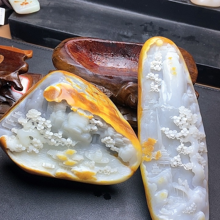 和田玉挂件未镶嵌蓝*N