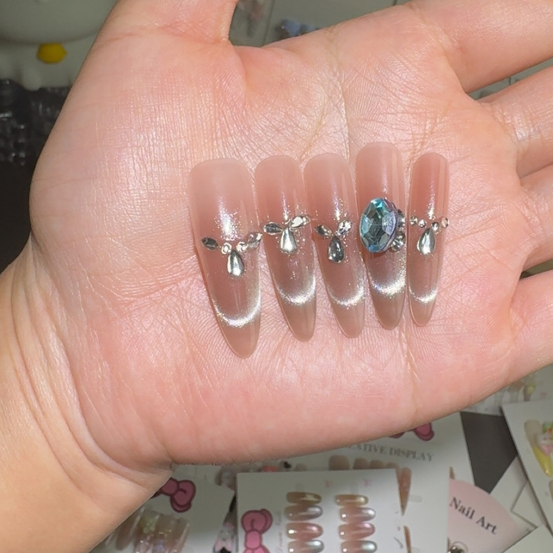 纯手工奢华透蓝气质透感高级裸色闪亮通勤氛围感显白腮红