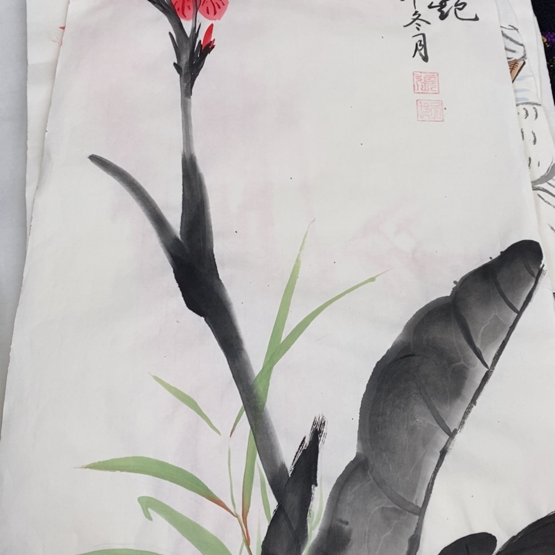 国画张永玲四尺四开花鸟作品