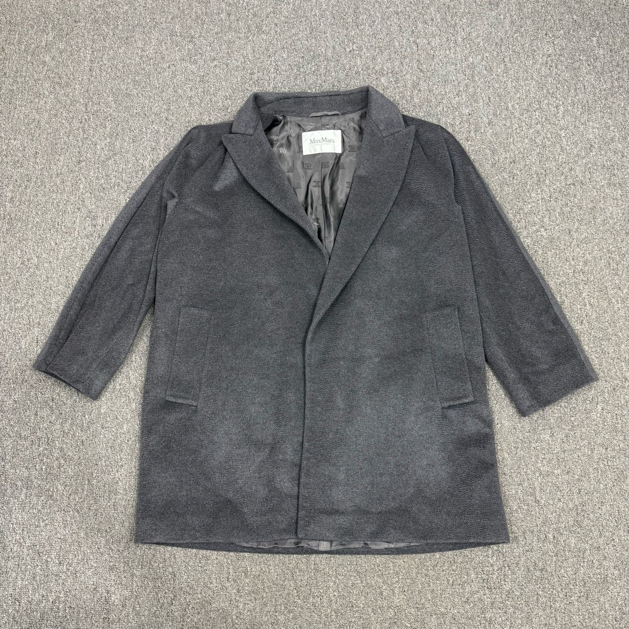 99新 MaxMara 13343384 Maxmara 灰色骆驼绒大衣外套 46码