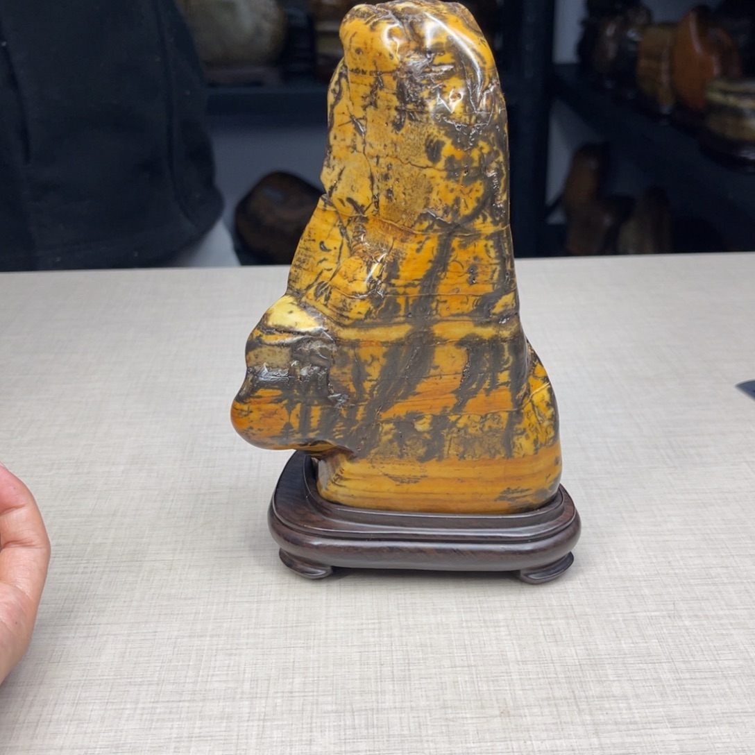 石材广西大化彩玉石配底座