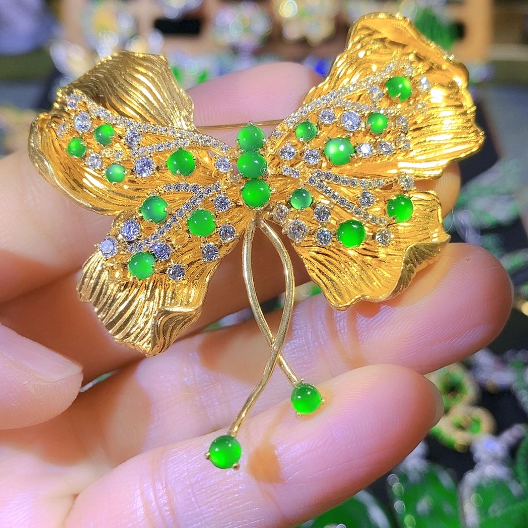 吊坠(不含链)银S925镶嵌翡翠