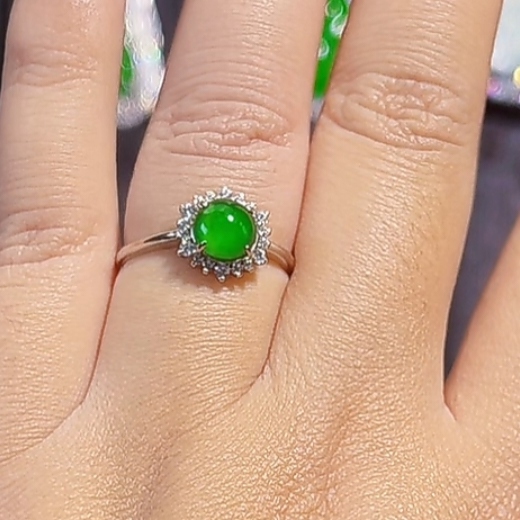 天然翡翠A货戒指