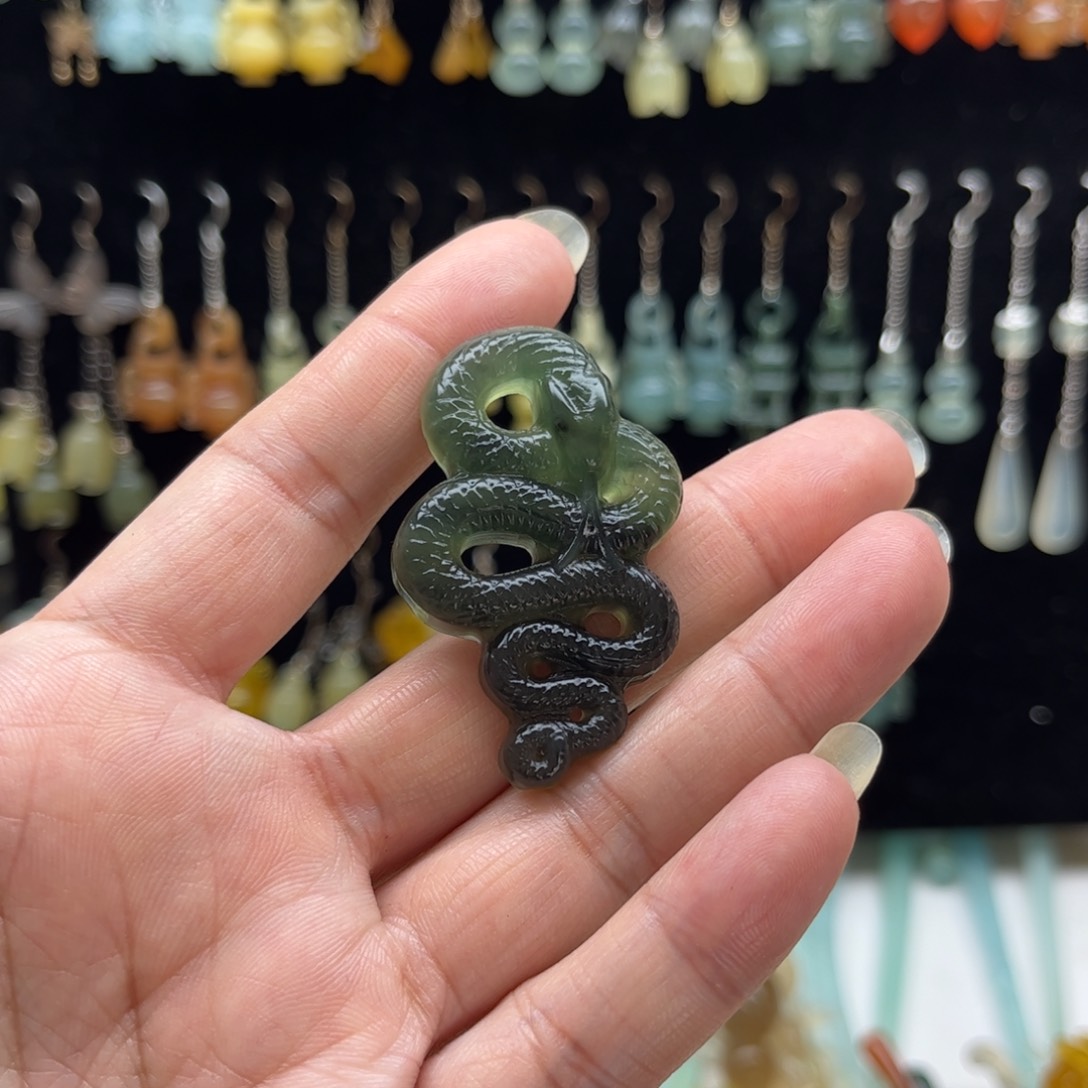蛇纹石玉发饰合金