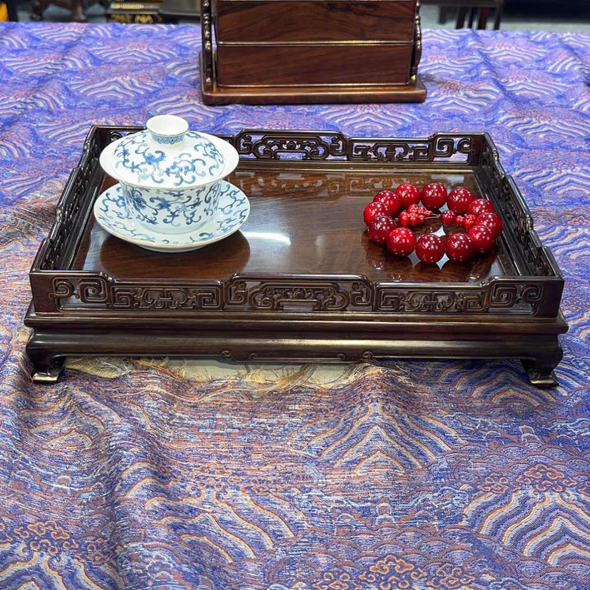 【闪购商品】红酸枝木类成套家具茶盘