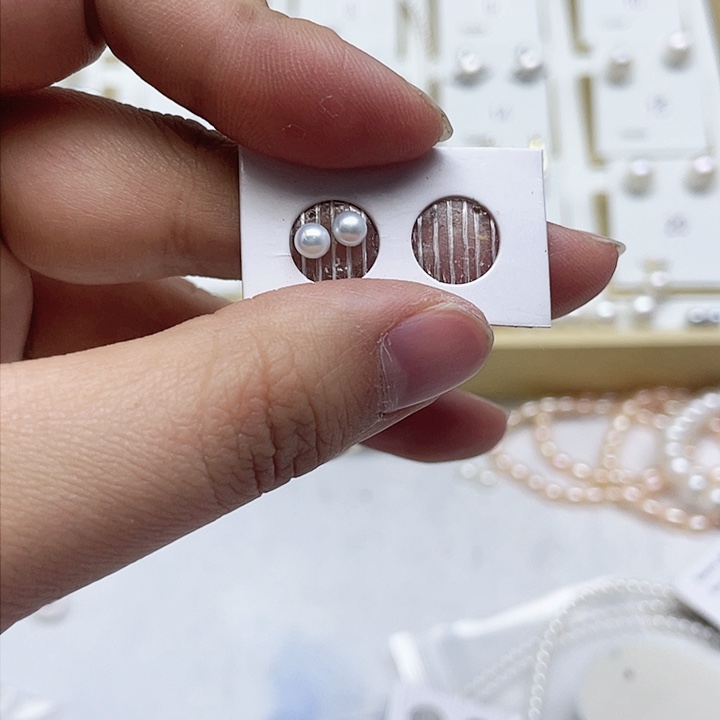 淡水珍珠耳饰银S925镶嵌L***宝