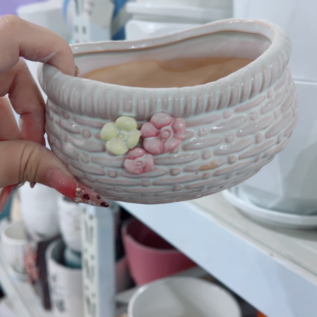 有孔，陶瓷花盆满10米包邮发货