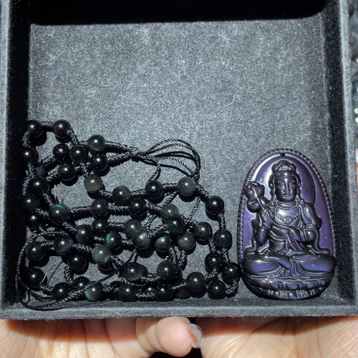 【闪购商品】未镶嵌黑曜岩吊坠(赠链)三*