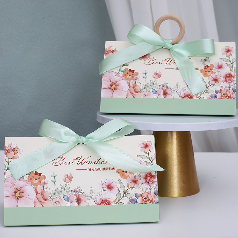 清新风格高级感婚礼喜糖盒子手提小礼盒空盒