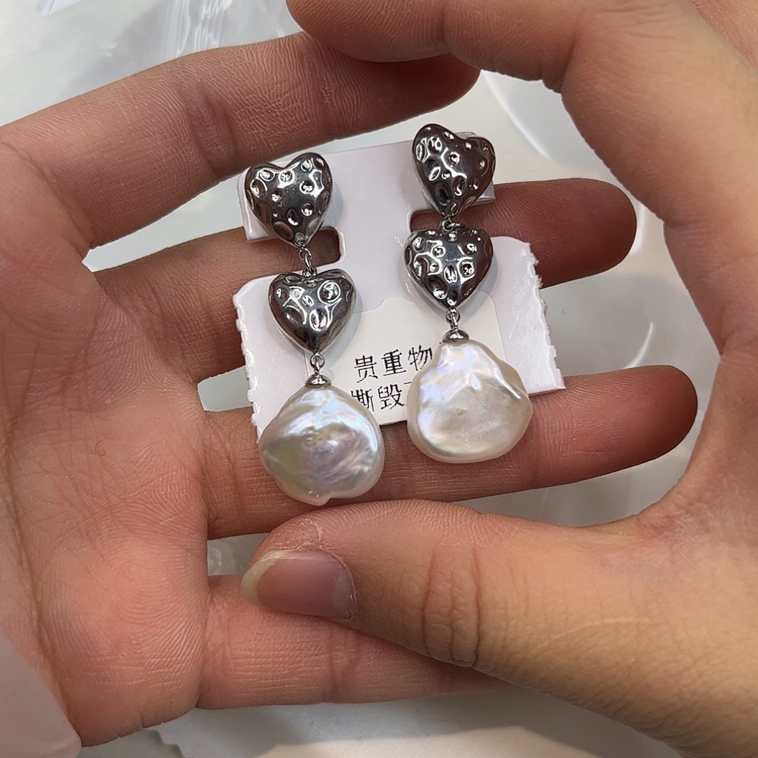 耳饰合金淡水珍珠