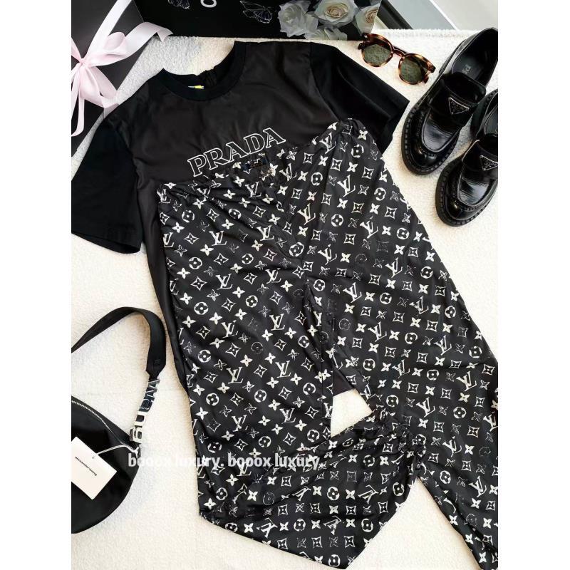 95新 LouisVuitton/路易威登  aa3657 锦纶 老花满印慢跑裤 36码