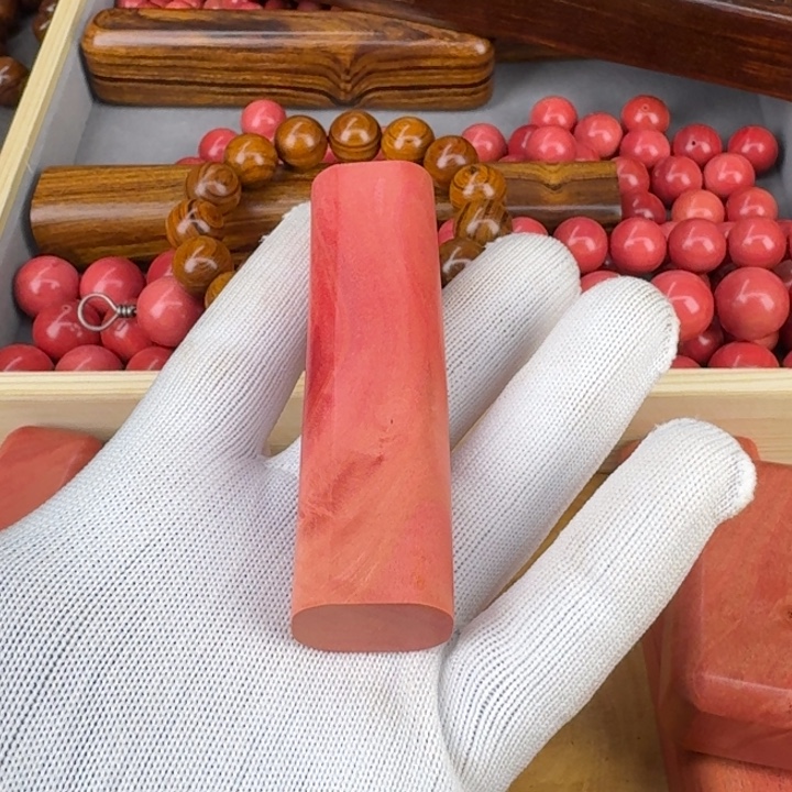 溪***杉粉红象牙木木料手把件