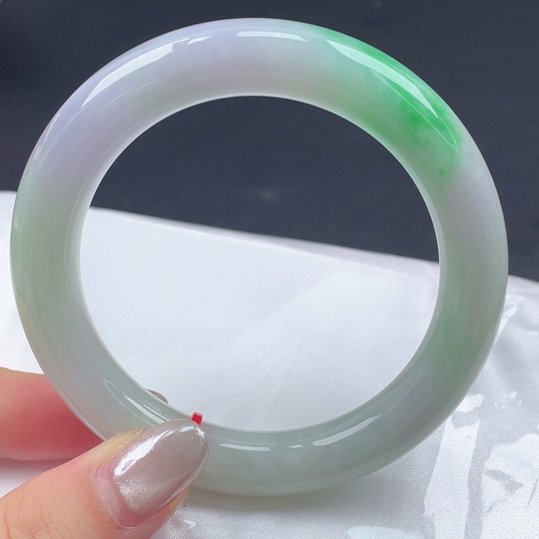 翡翠未镶嵌手镯58圆条