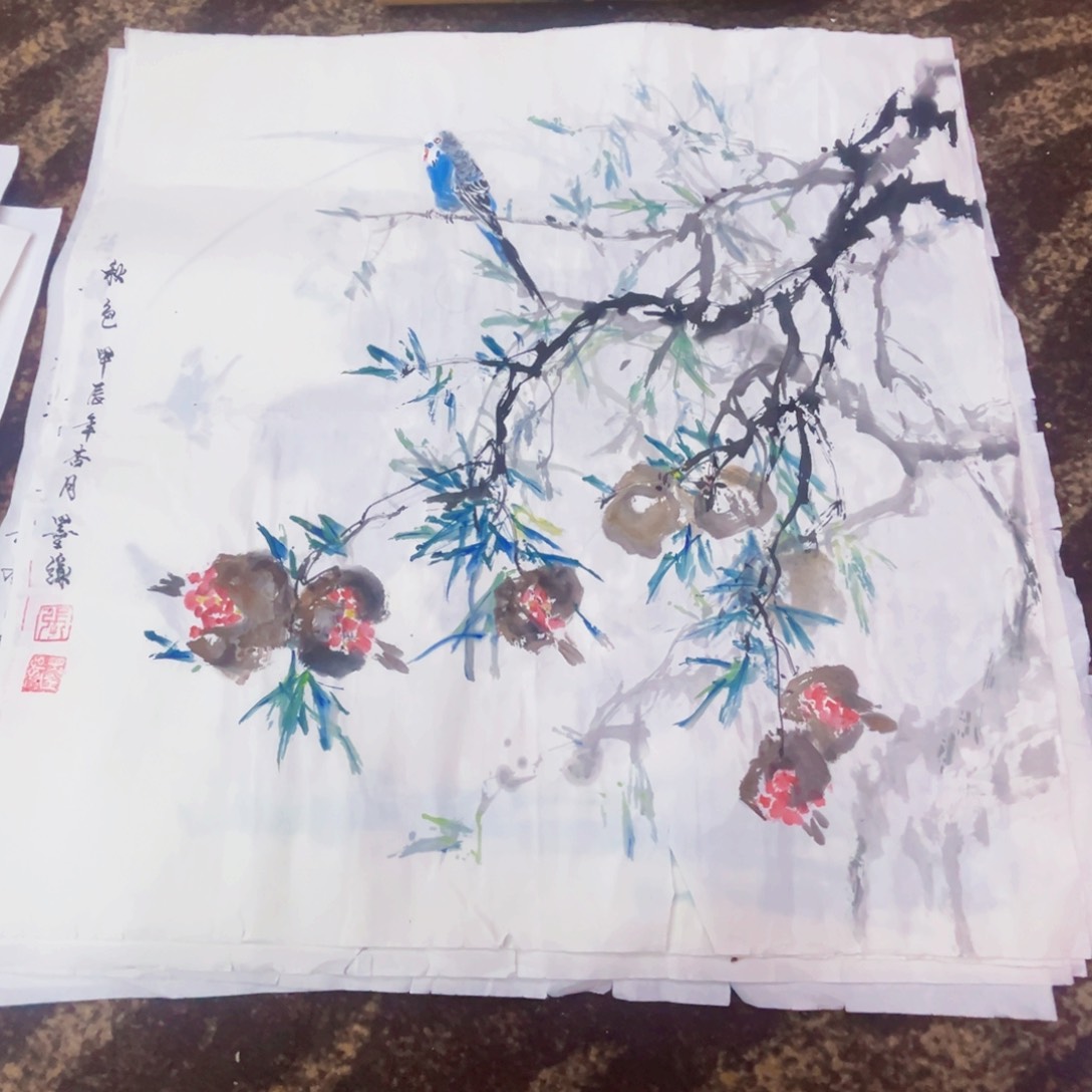 国画张墨缘老师四尺斗方微瑕1111