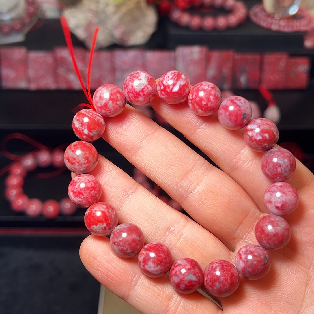 斗***子天然辰砂原石手串