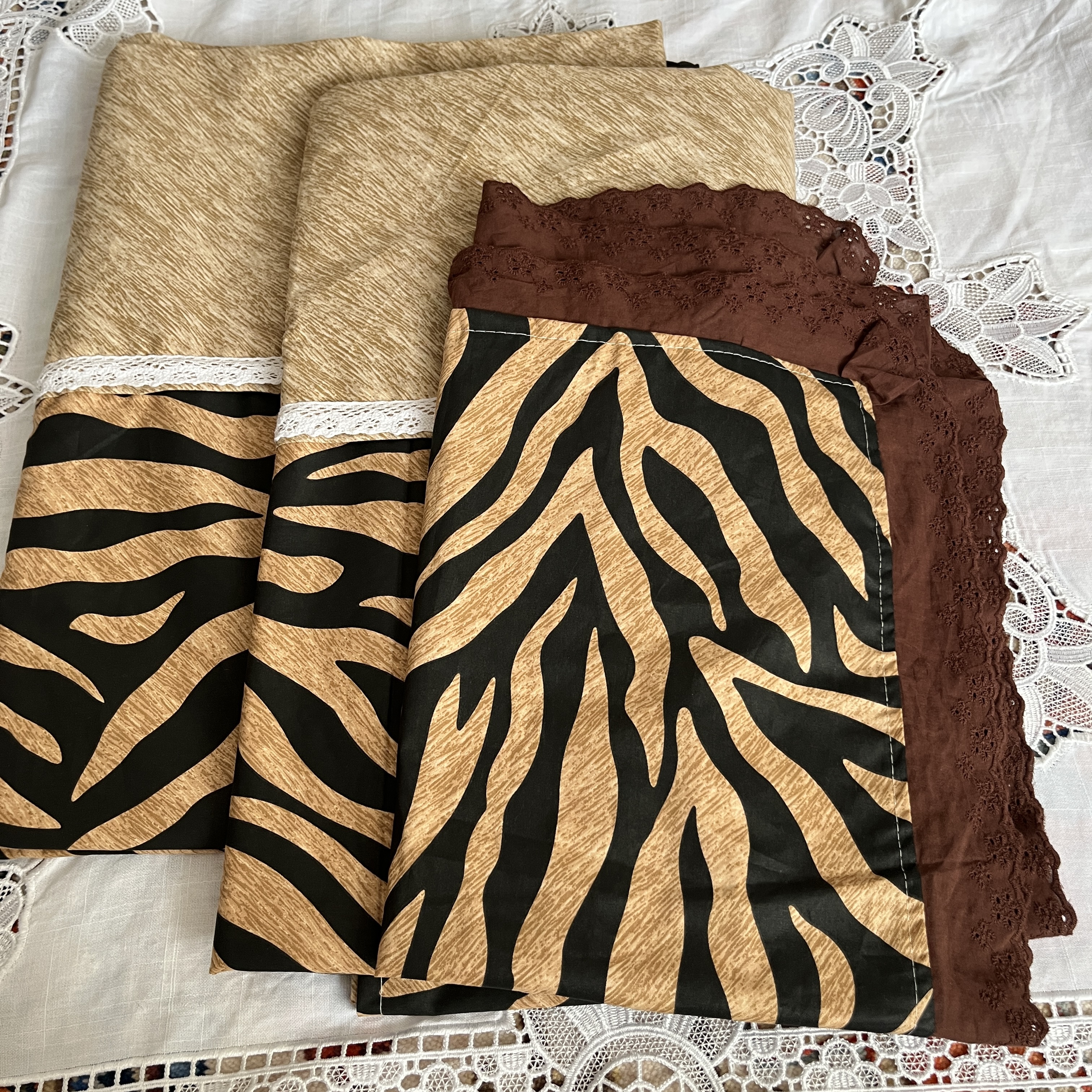 斑马纹纯棉三件套时尚网红款