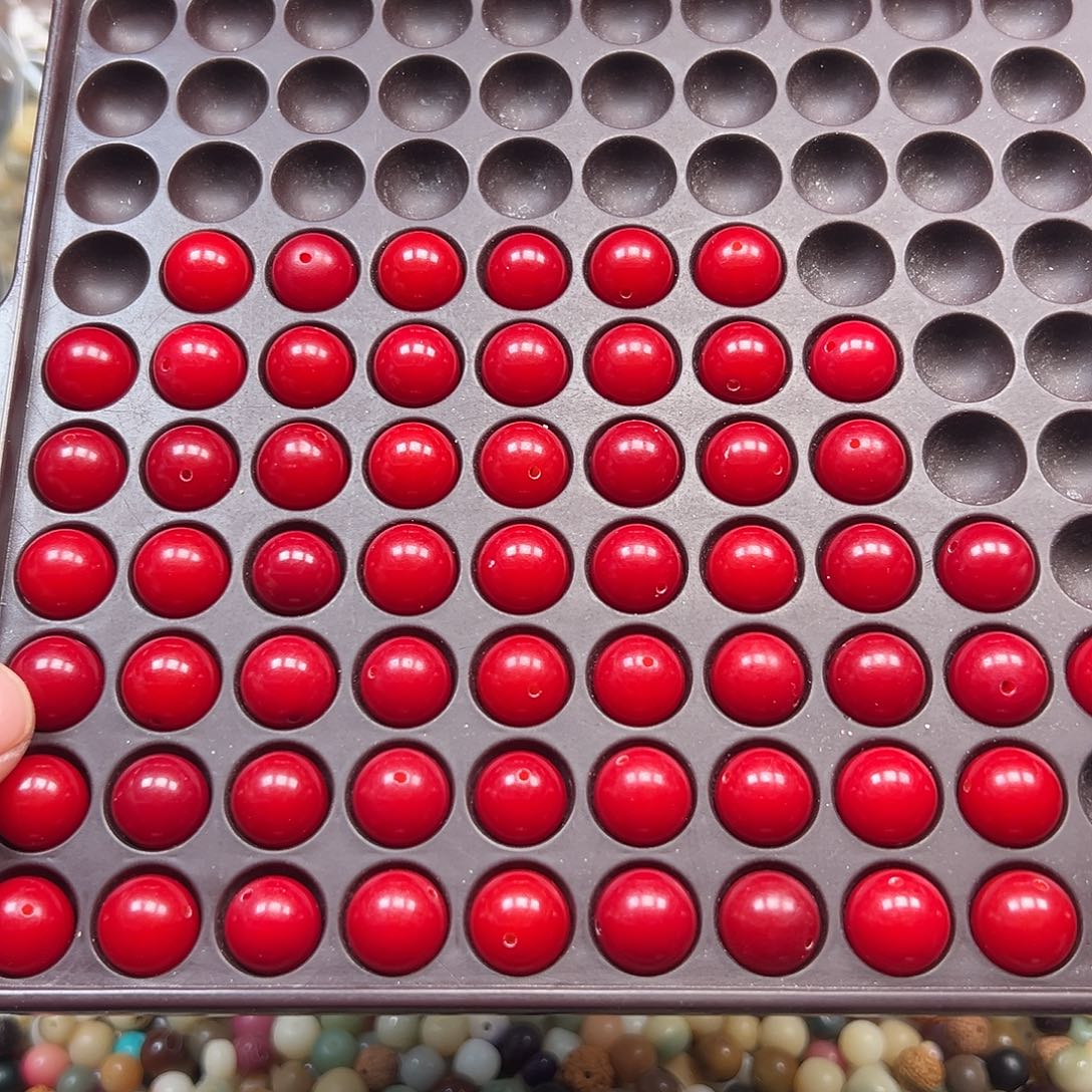 ****酱手串菩提根/象牙果60颗红色圆珠13尺寸