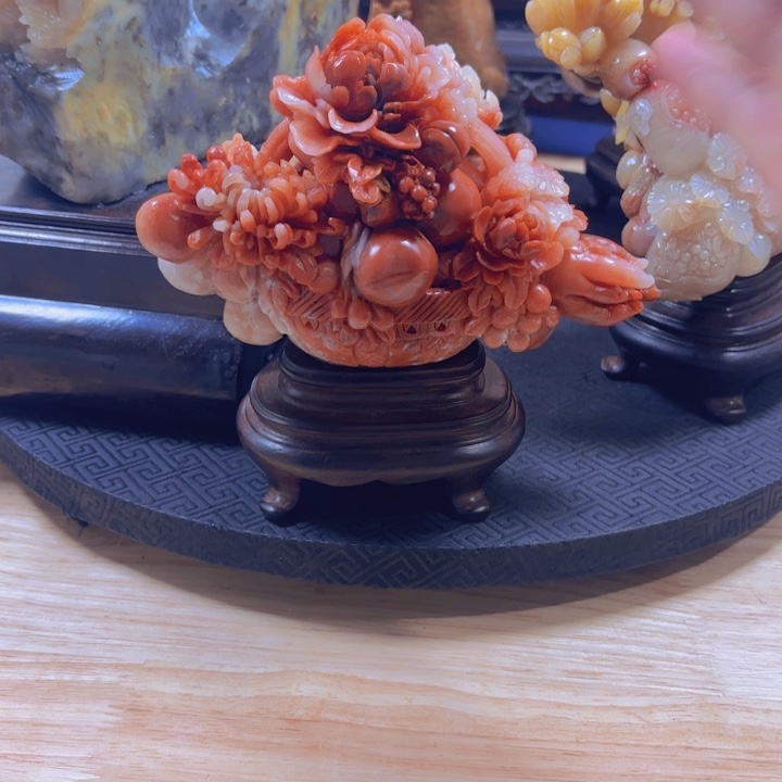 寿山石花开富贵摆件