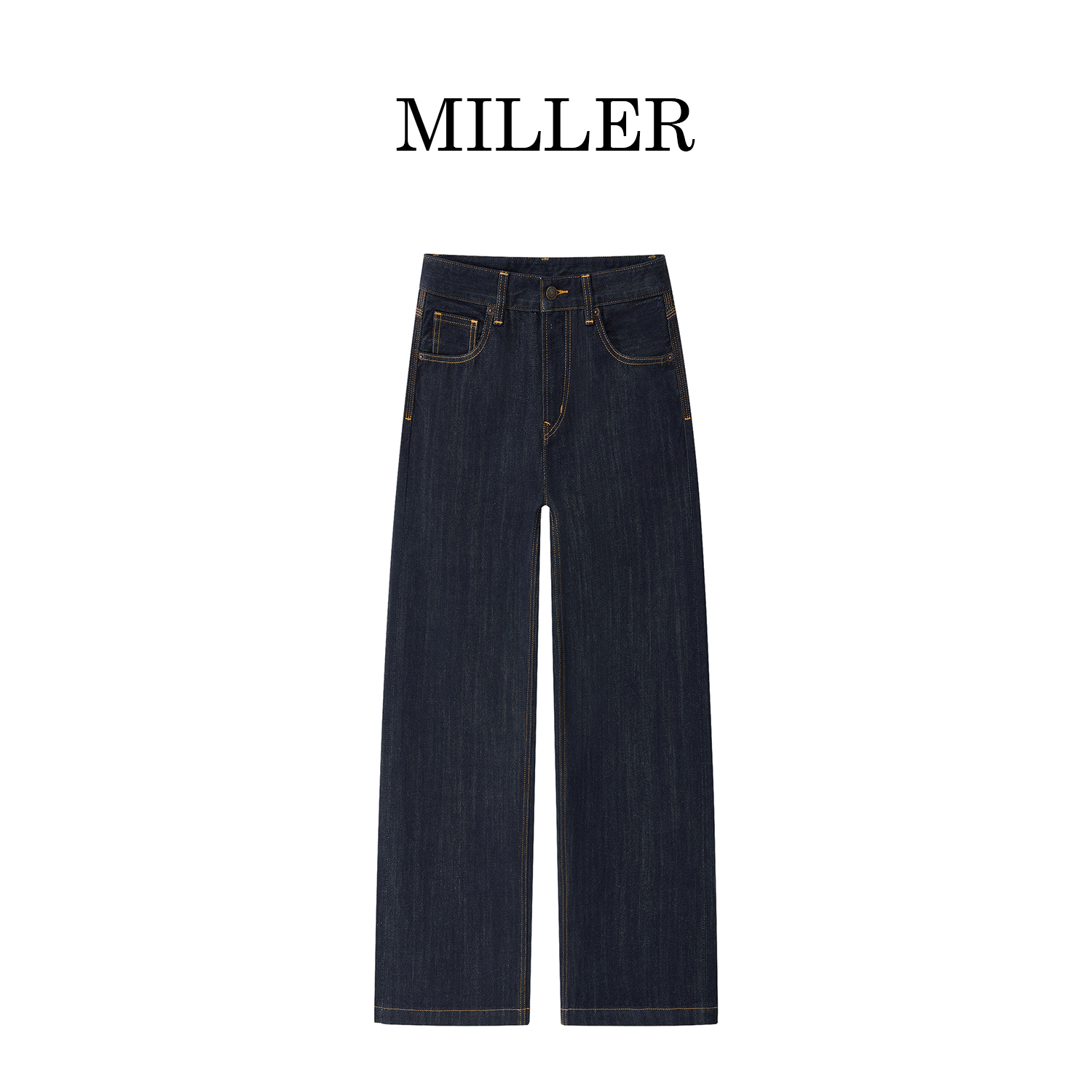 MILLER [织锦]秋季新款日本进口棉纱窄版直筒阔腿裤牛仔裤-9337