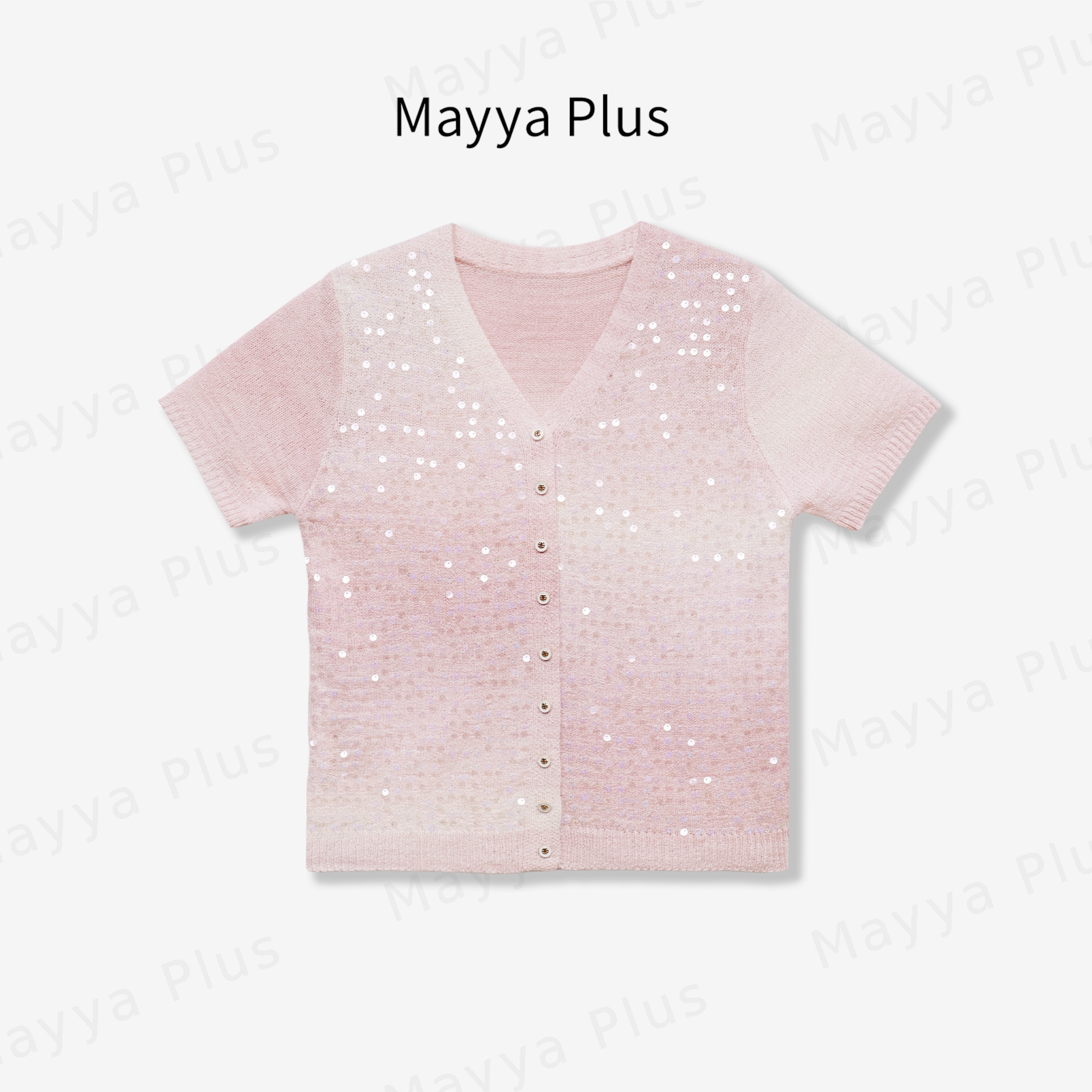 【人鱼姬】Mayya Plus麦芽定制高级感v领针织开衫修身上衣32526302