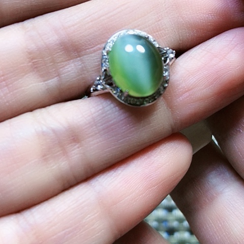 和田玉银S925镶嵌挂件