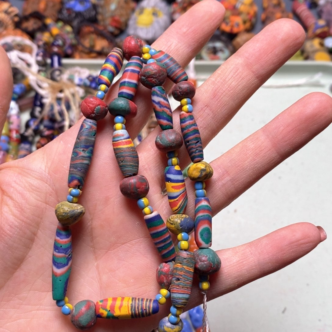 琉璃颈饰印度尼西亚彩色链子