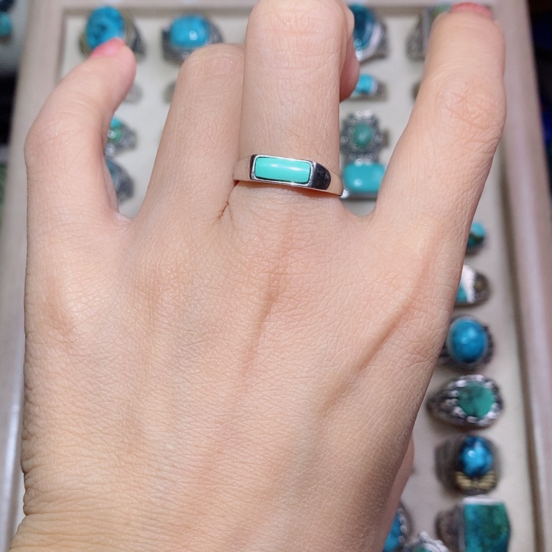 银S925镶嵌绿松石挂件